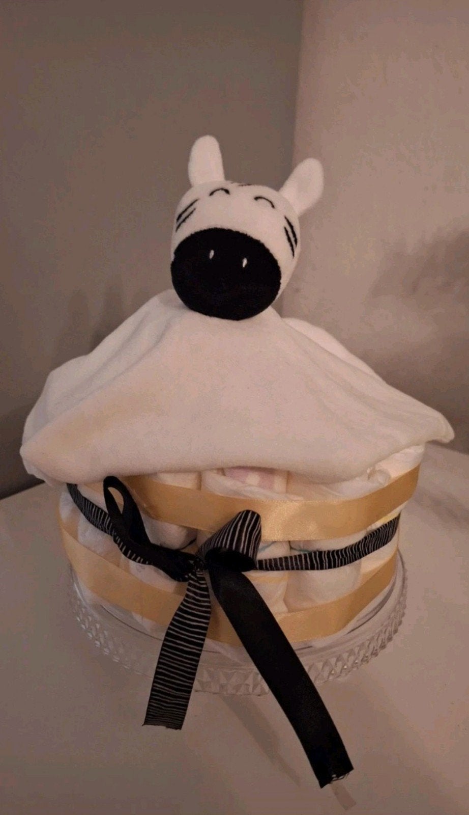 Luiertaart met knuffel zebra - Ideaal kraamcadeau, Ophalen of Verzenden, Nieuw, Kraamcadeau