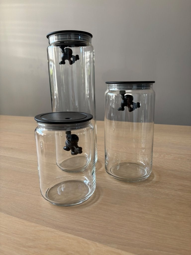 Alessi Gianni voorraadpot - Set van 3, Glas, Ophalen of Verzenden, Zo goed als nieuw, Alessi