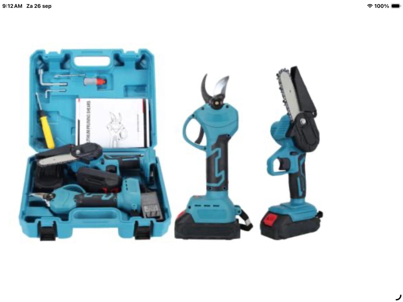 24 v snoeischaar en kettingzaag met 2 accu,s in een koffer., Tuin en Terras, Ophalen of Verzenden, Nieuw