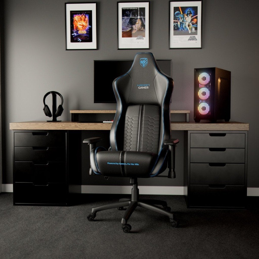 Luxury Gamestoel-Bureaustoel-Ergonomisch-Comfortabel- Blauw, Ophalen, Gaming bureaustoel, Blauw, Nieuw