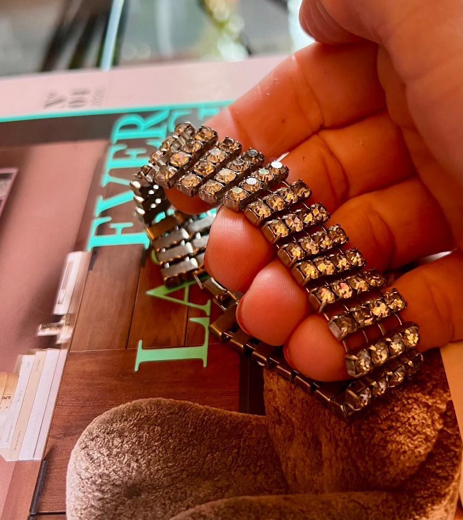 Vintage antieke strass rhinestones armband Costume jewelry, Sieraden, Tassen en Uiterlijk, Antieke sieraden, Ophalen of Verzenden