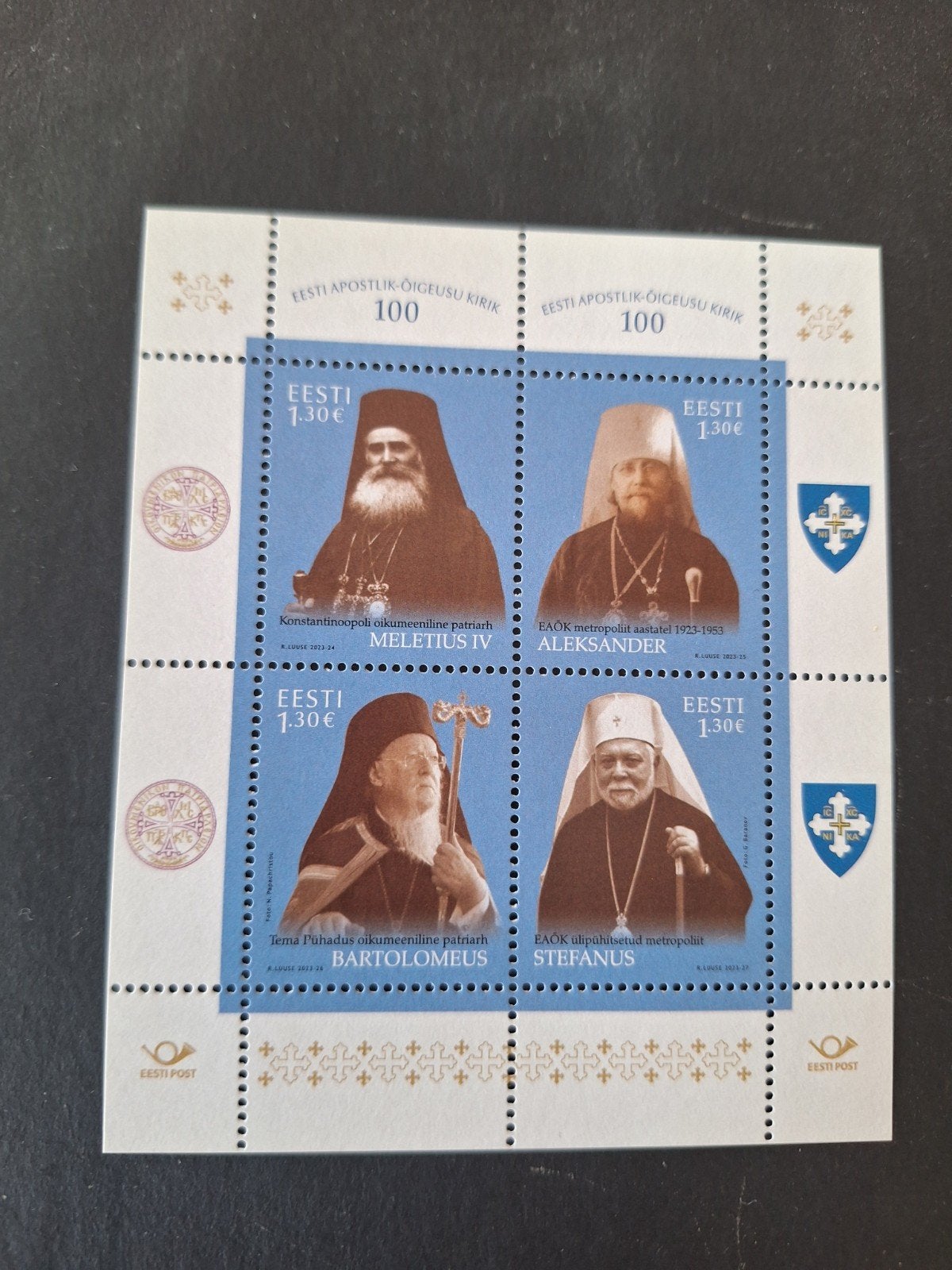 Estland: mi. B. 50. 100. Estse Apostolische Orthodoxe kerk., Verzenden, Overige landen, Postfris