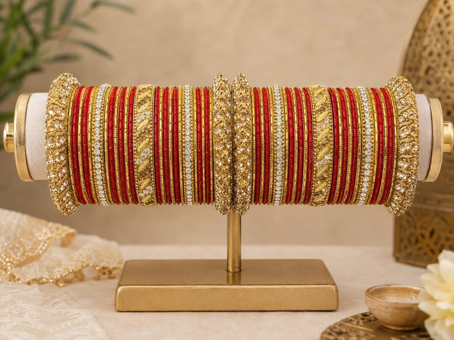 Indian wedding bangles, Overige materialen, Nieuw, Ophalen of Verzenden, Rood