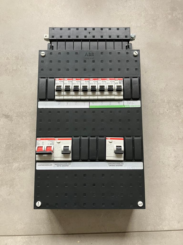Abb 1 fase meterkast met 8 groepen, conplete groepenkast, Ophalen of Verzenden, Zo goed als nieuw, Overige typen