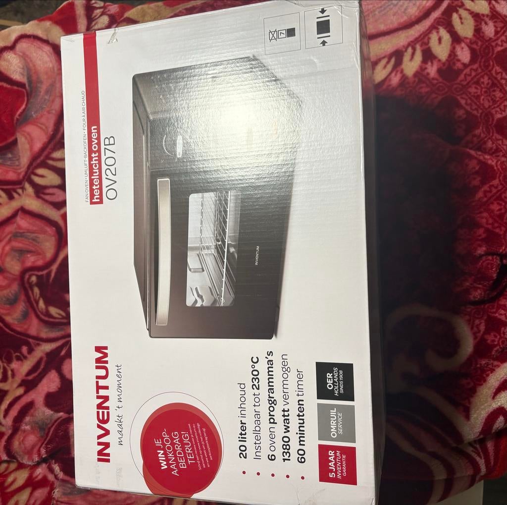 INVENTUM OV207B Heteluchtoven - Nieuw in doos, Minder dan 45 cm, Oven, Hete lucht, Nieuw