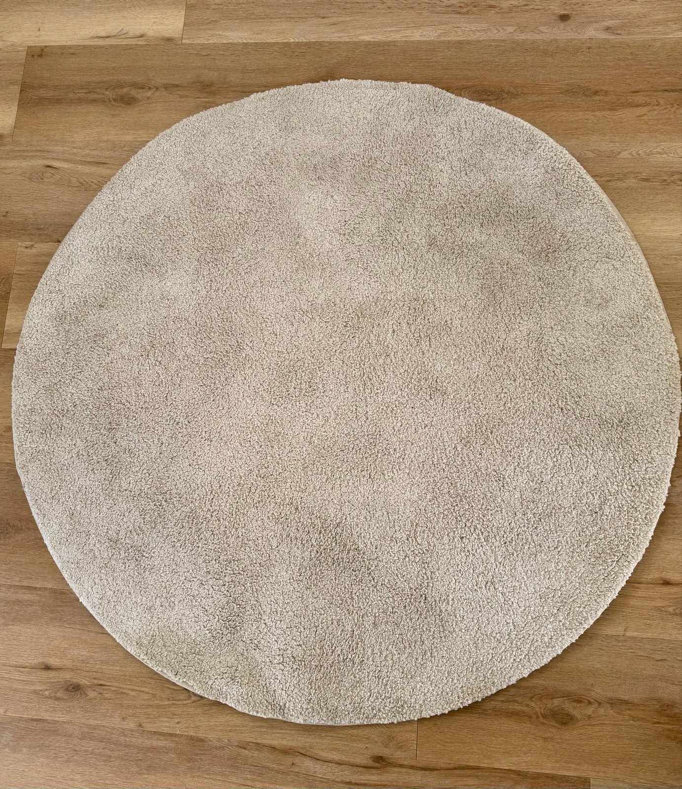 IKEA Stoense vloerkleed, rond, ecru, Ø 130 cm, Rond, Ophalen of Verzenden, Zo goed als nieuw, Crème