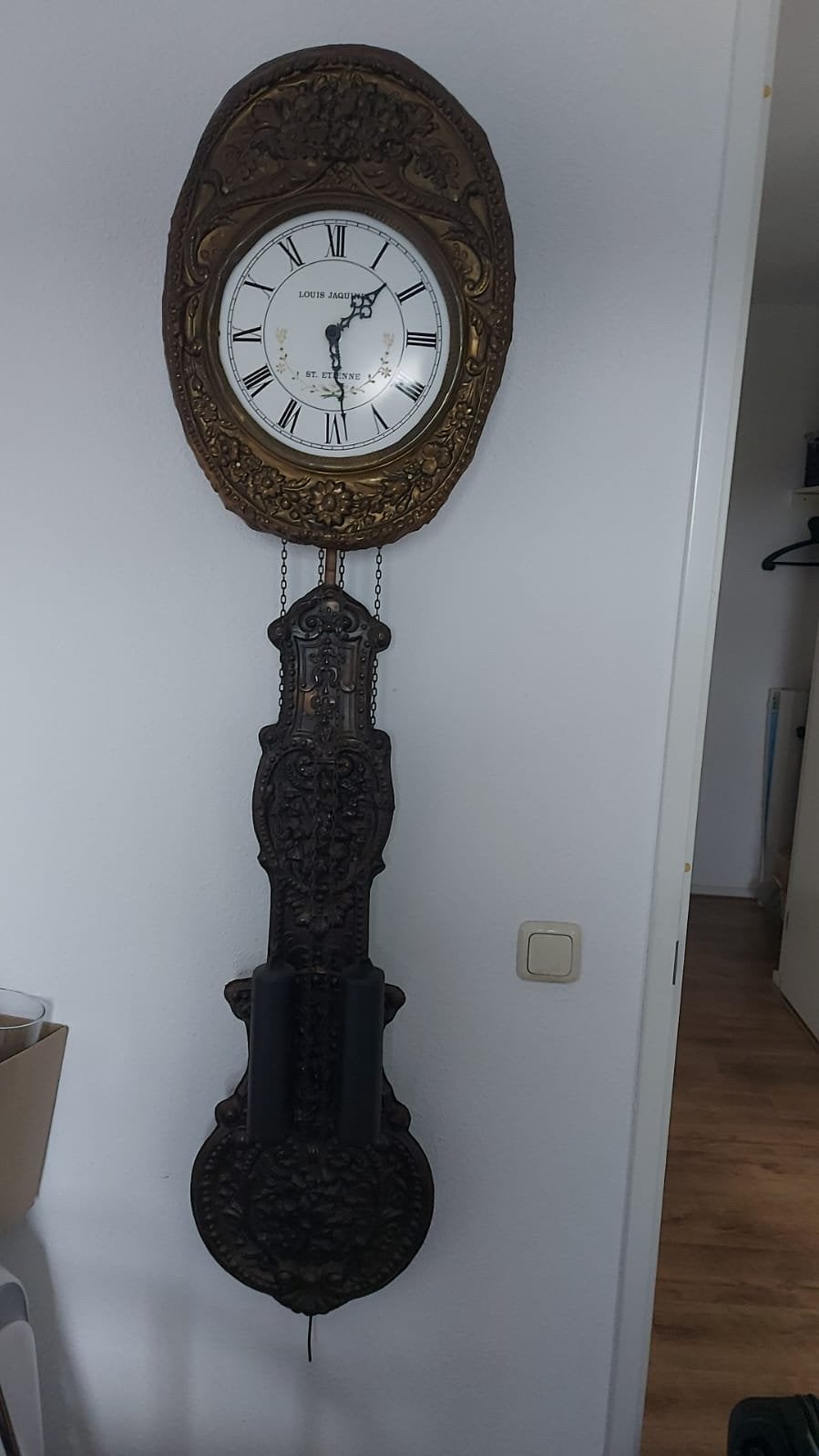 Antieke Louis Jaquet wandklok - St. Etienne, Ophalen