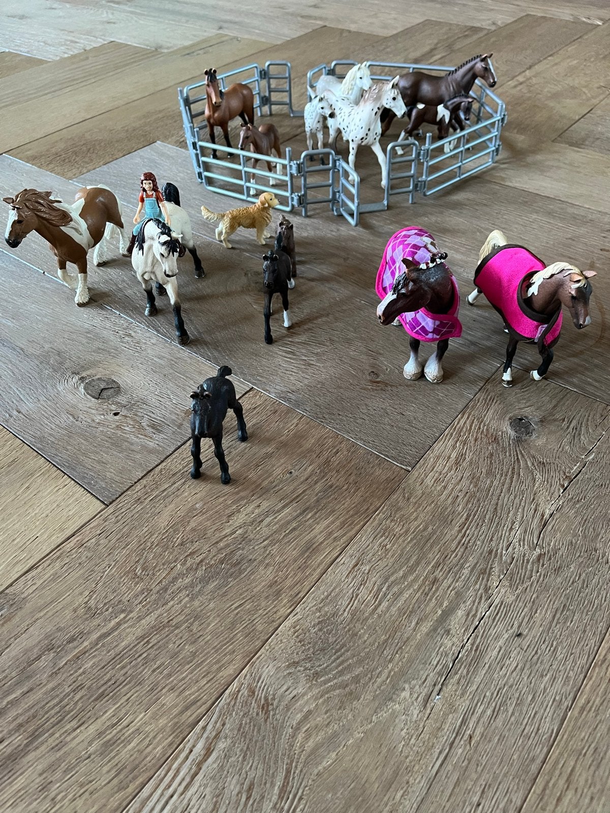 Schleich paarden en omheining speelset, Ophalen of Verzenden, Gebruikt