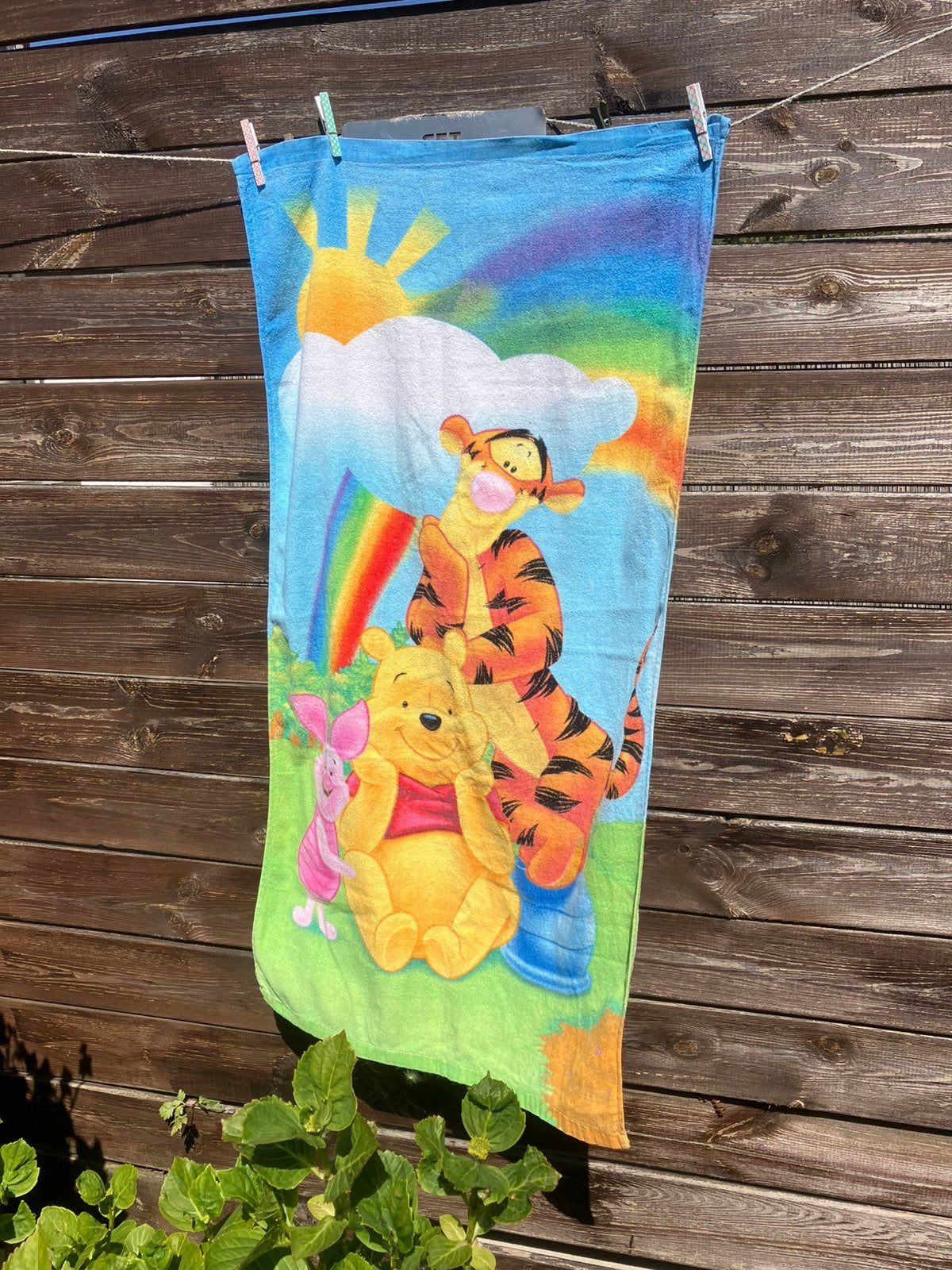 Leuke Kinderhanddoek Winnie de Pooh, Knorretje & Tijgertje, Blauw, Overige merken, Badlaken, Ophalen of Verzenden