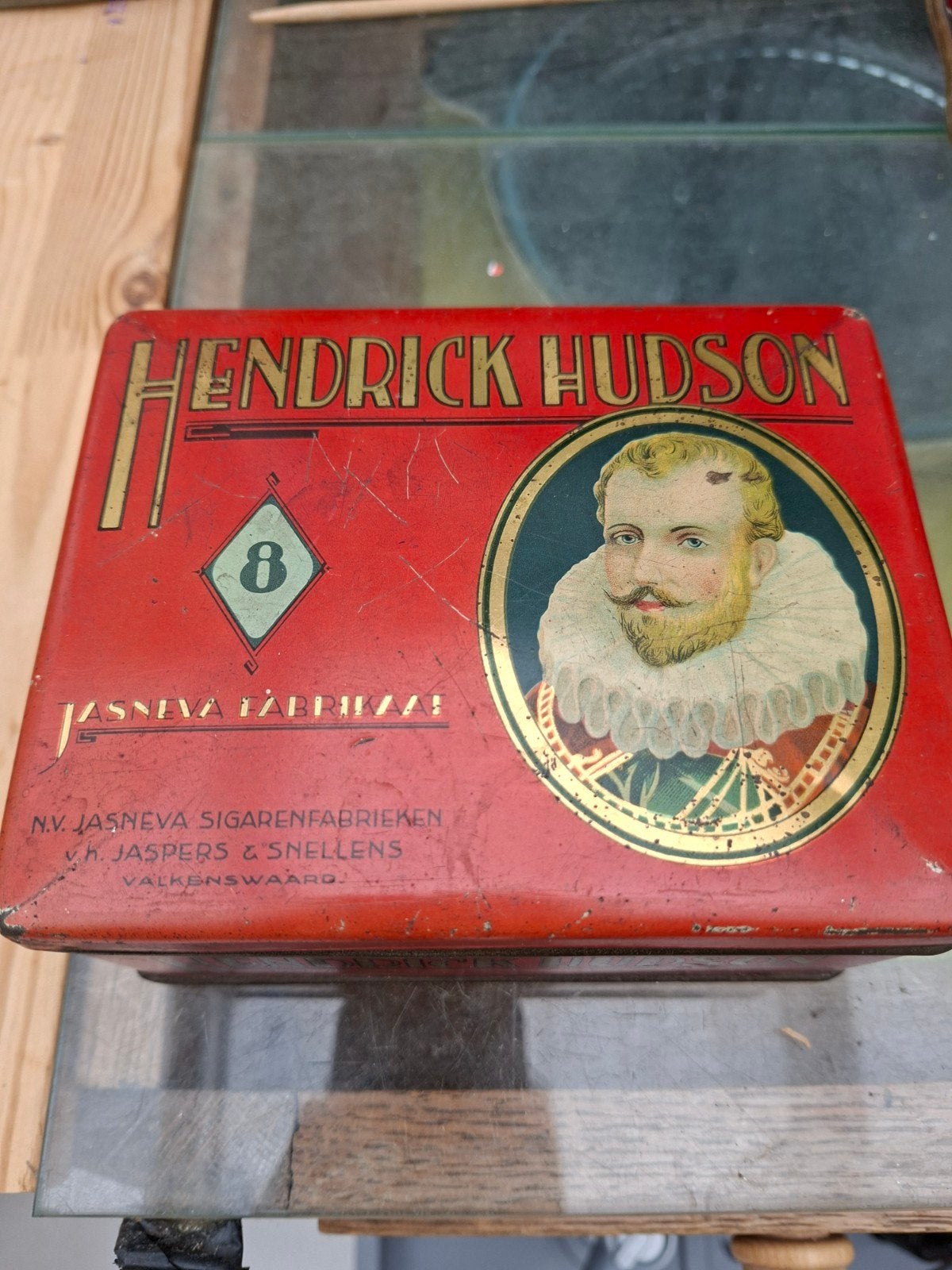 Vintage Hendrick Hudson Sigarenfabrieken Blik, Verzamelen, Blikken, Ophalen of Verzenden, Gebruikt, Overige, Overige merken
