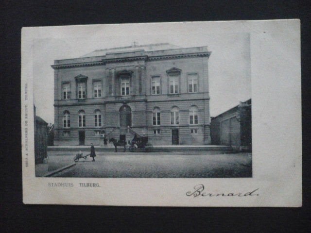 tilburg stadhuis ca. 1900 gelopen in 1905, Ophalen of Verzenden, Voor 1920, Noord-Brabant