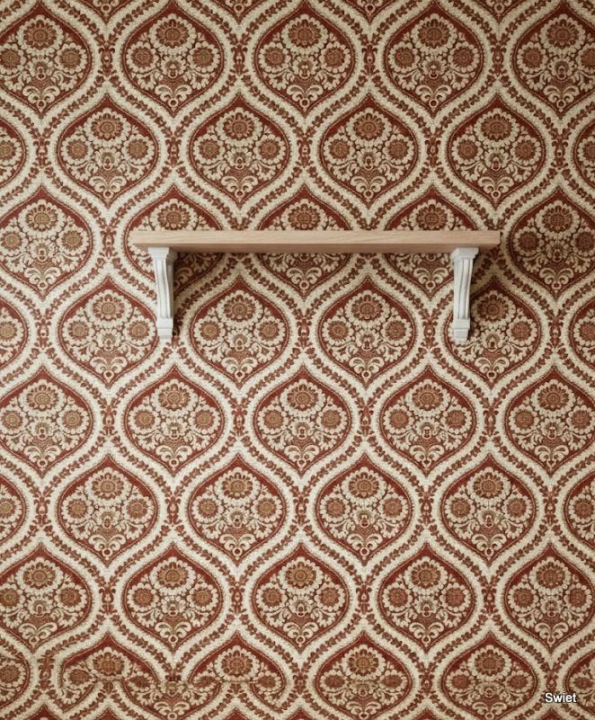 14062 barok klassiek rood en goud vintage behang Swiet, Ophalen of Verzenden, Rood