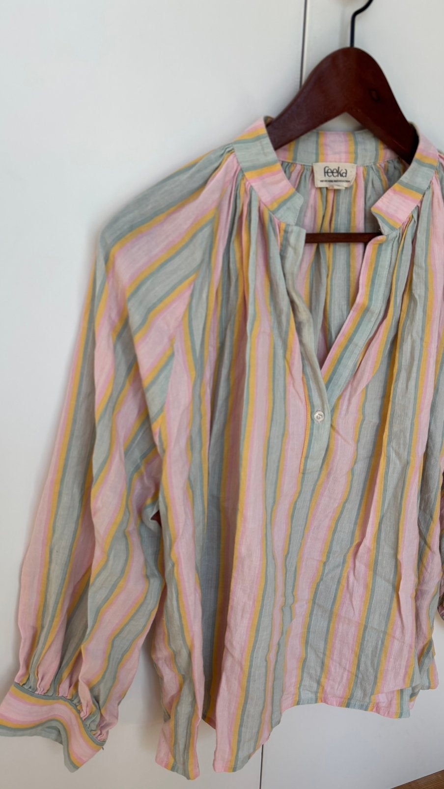 Feeka blouse vrolijke zomerse top bloesje shirt L 40, Verzenden, Zo goed als nieuw, Maat 38/40 (M)