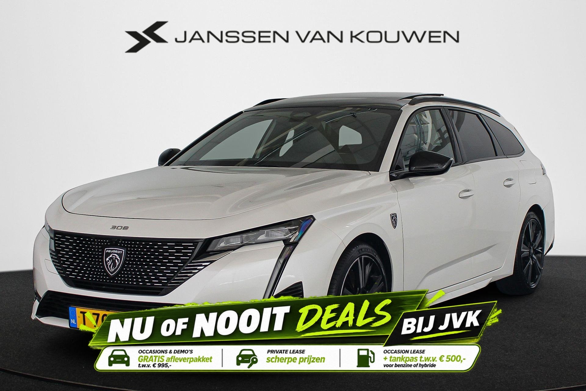 Peugeot 308 SW 1.6 HYbrid 225 GT Pack Business Pano Leder Tr, Gebruikt, Euro 6, 4 cilinders, Wit