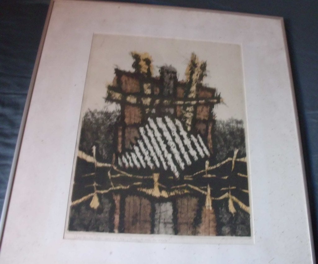 Cees van de Veer  1945 - 2000    Gouda ., Antiek en Kunst, Kunst | Etsen en Gravures, Ingelijst, Architectuur, Ophalen of Verzenden
