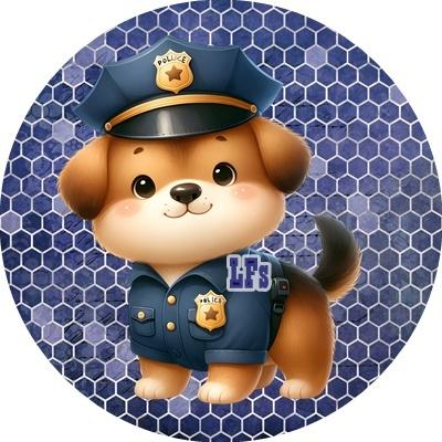 L2288 icing frosting politie hond 20cm eetbare taart print, Ophalen of Verzenden, Nieuw, Taarten, Versiering