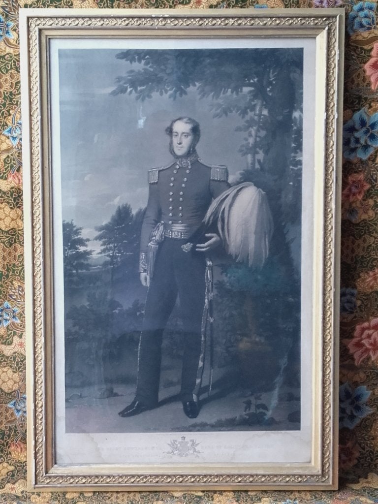 Lord Eglinton grote antieke ingelijste prent uit Engeland., Ophalen