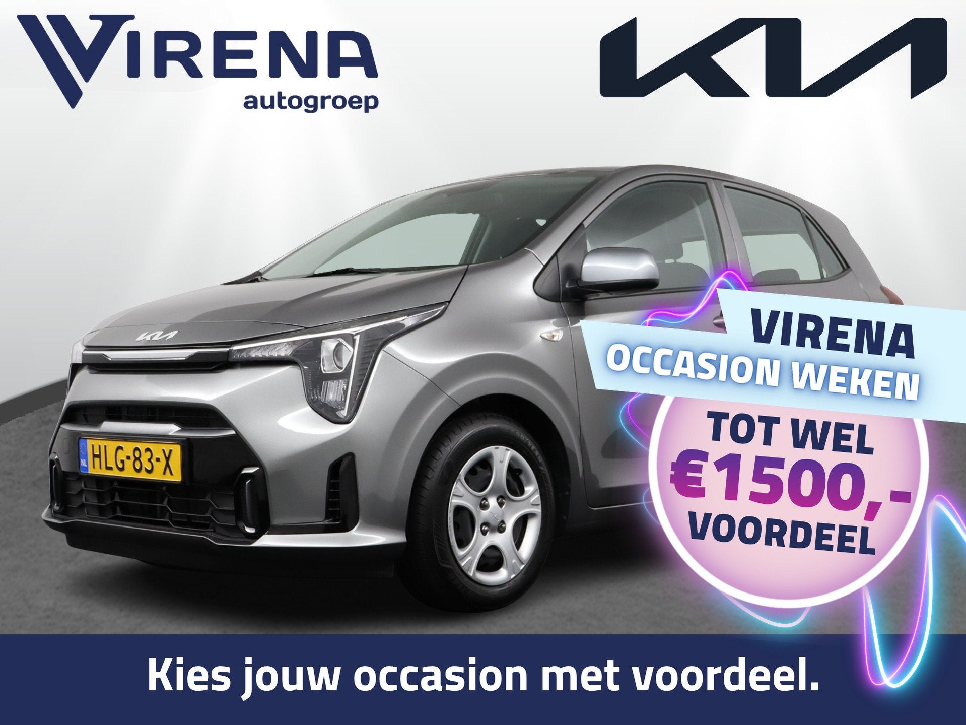 Kia Picanto 1.0 DPI DynamicLine Achteruitrijcamera - Navigat, Voorwielaandrijving, Stof, 4 stoelen, Handgeschakeld