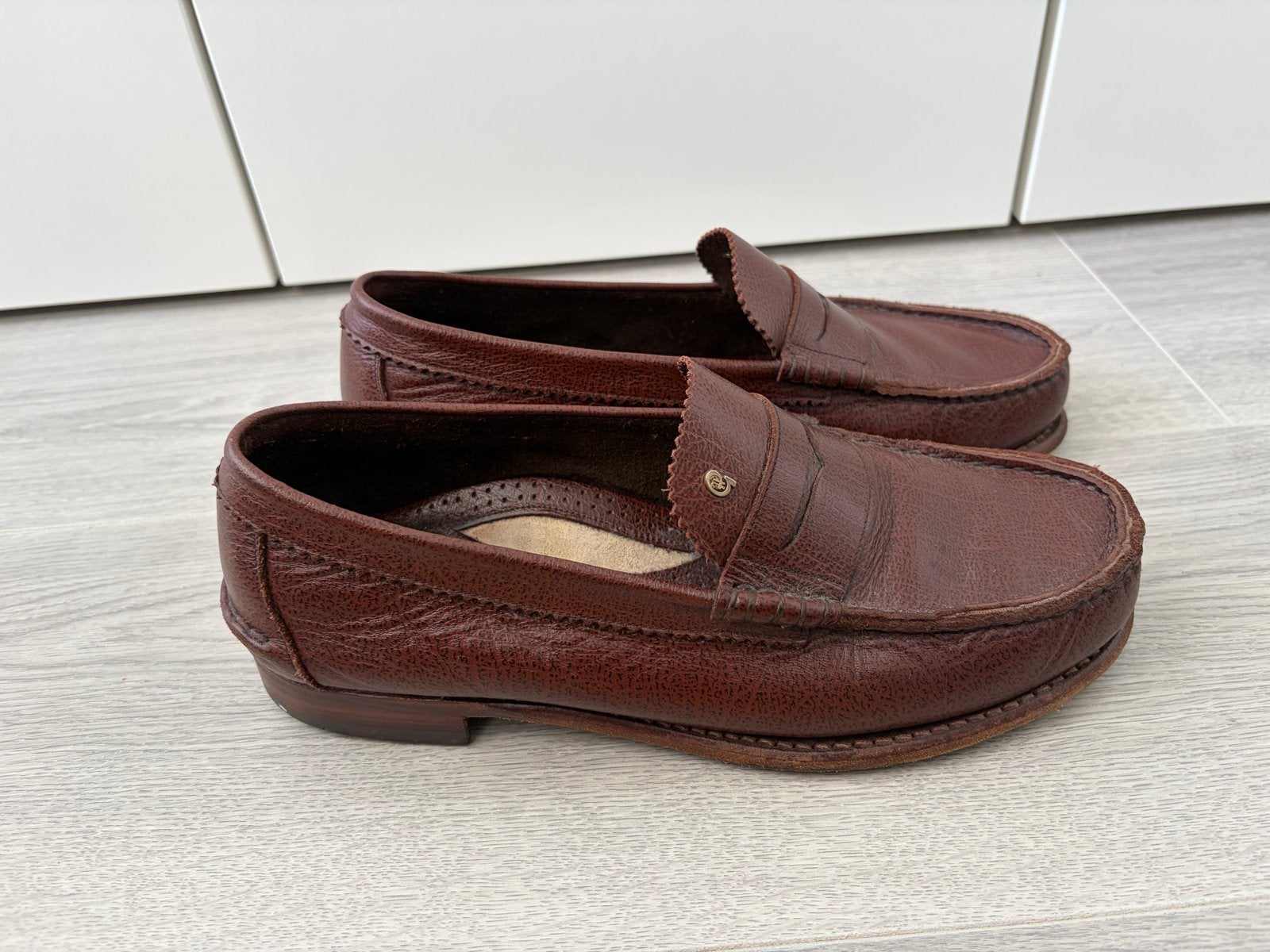 Bruine leren loafers - Gedragen, Ophalen of Verzenden, Gedragen, Bruin, Loafers