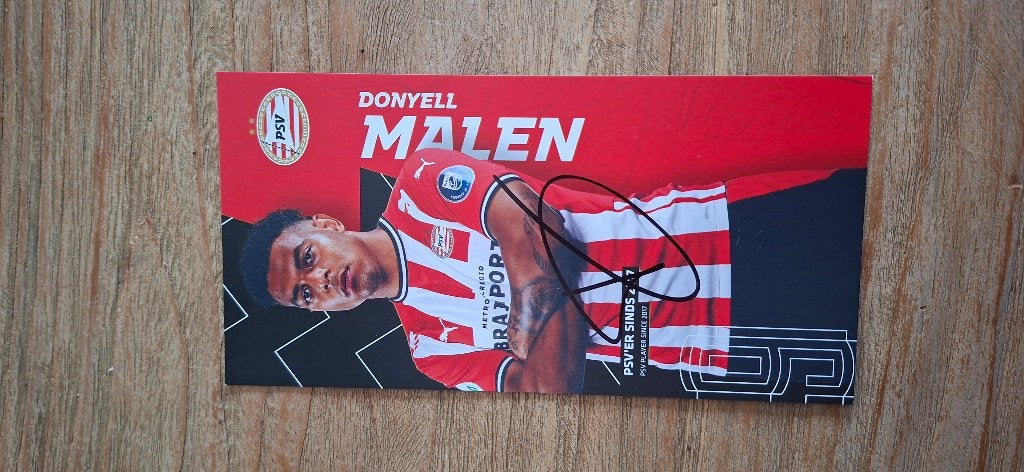 Spelerskaart met handtekening; Donyell Malen # PSV Ajax, Ophalen of Verzenden, Nieuw, PSV, Spelerskaart