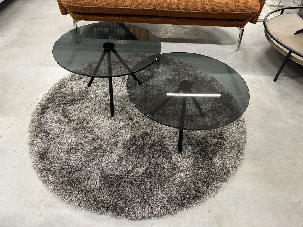 Nieuw Beek Maupertuus Salontafel Zwart Glas Design Tafel 60, 50 tot 100 cm, Rond, Nieuw, Glas