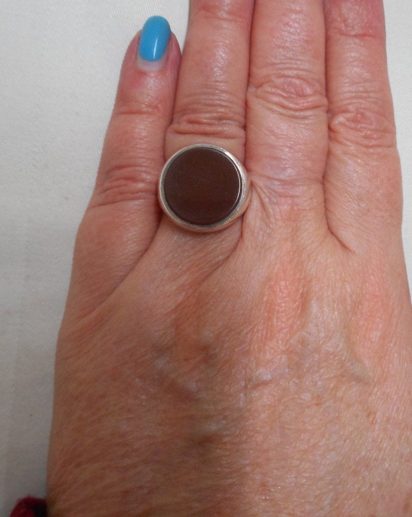 Zilveren vintage ring met carneool maat 16.75 nr.1438