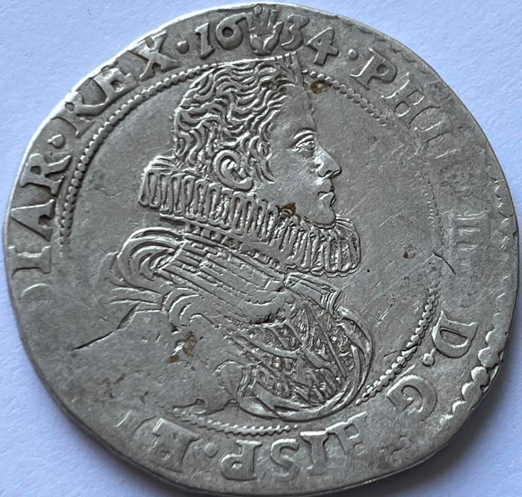 Hertogdom Brabant zeldzame halve dukaton 1634, Vóór koninkrijk, Zilver, Losse munt, Overige waardes