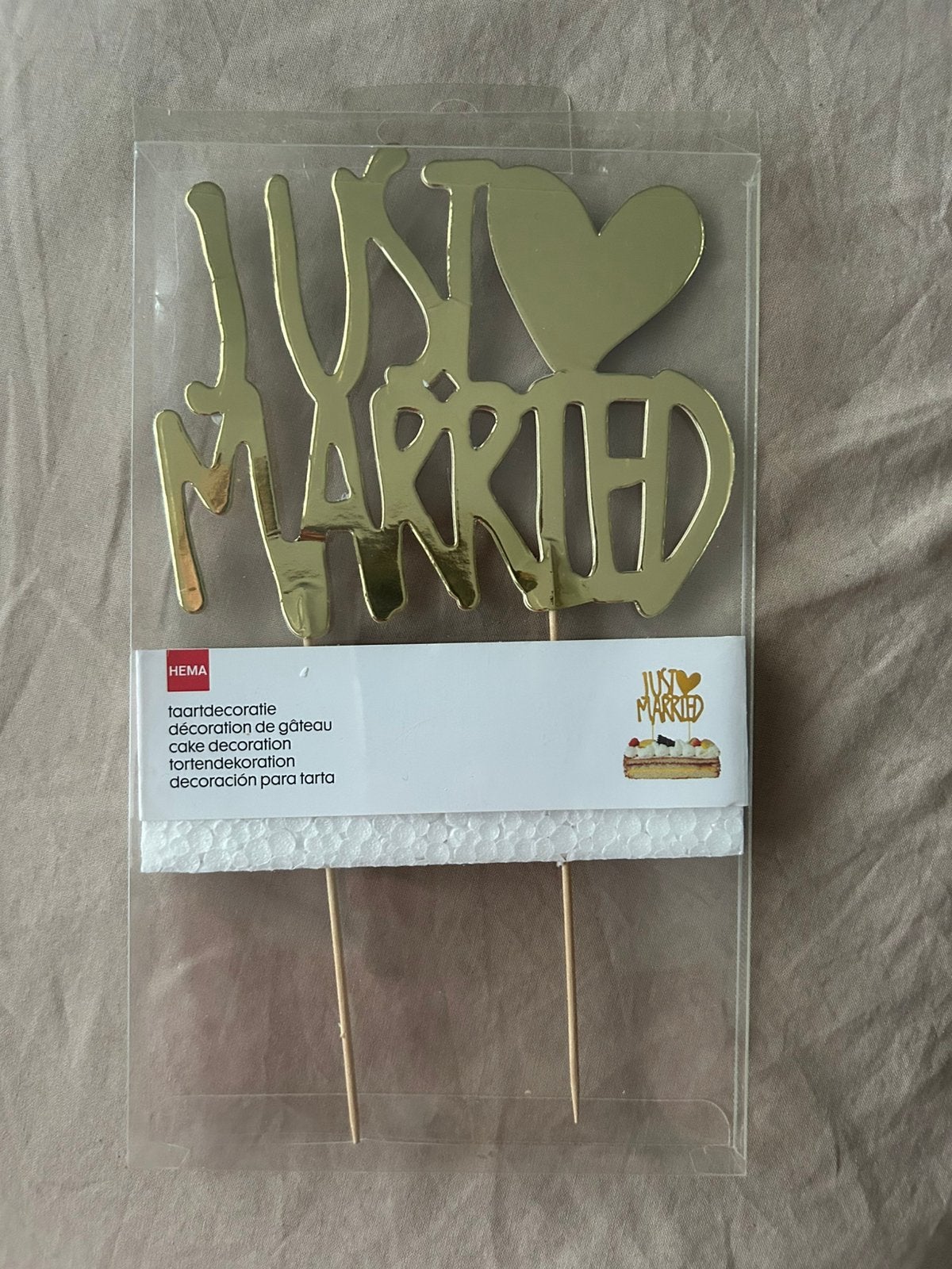 Gratis Just Married taartdecoratie, Hobby en Vrije tijd, Feestartikelen, Ophalen, Nieuw, Versiering, Geboorte of Huwelijk