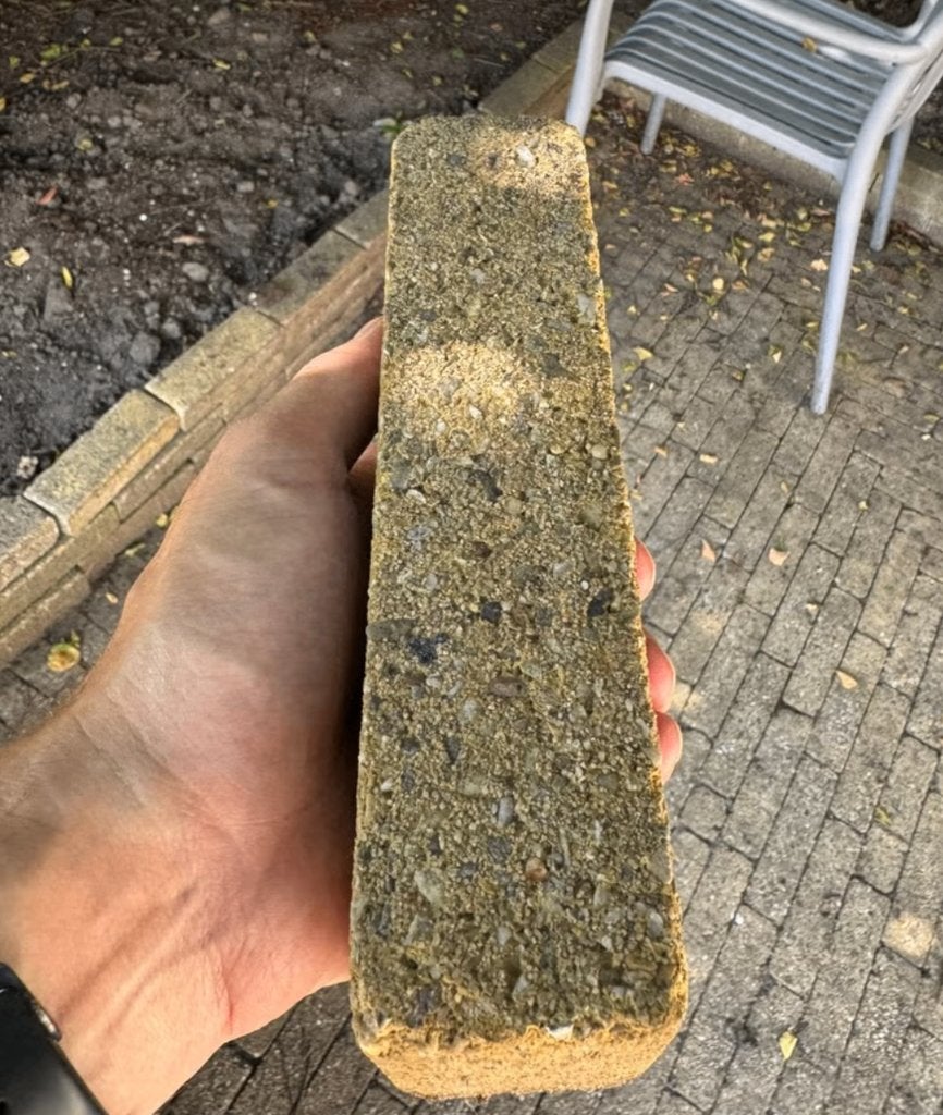 GRATIS gele waaltjes, waalformaat tegels 35m2, Ophalen, Gebruikt, Beton, Klinkers