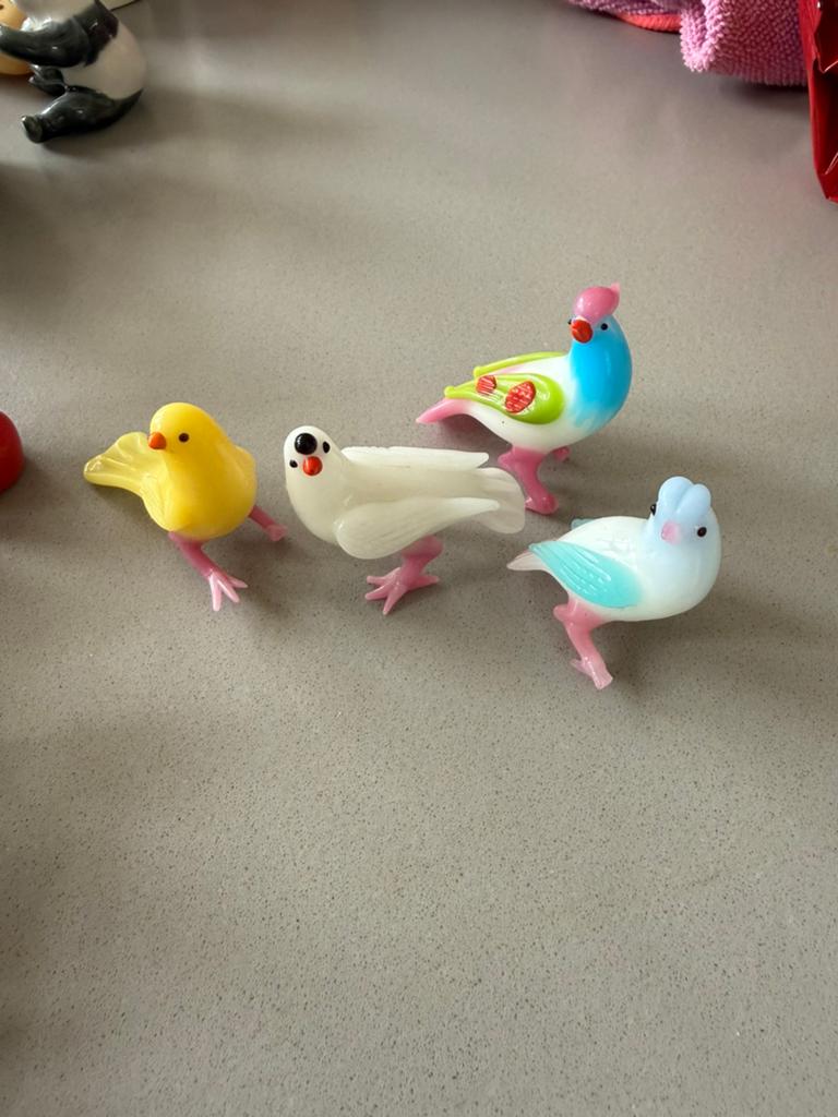 Vintage minatuur glazen vogels - jaren 50, Ophalen, Zo goed als nieuw