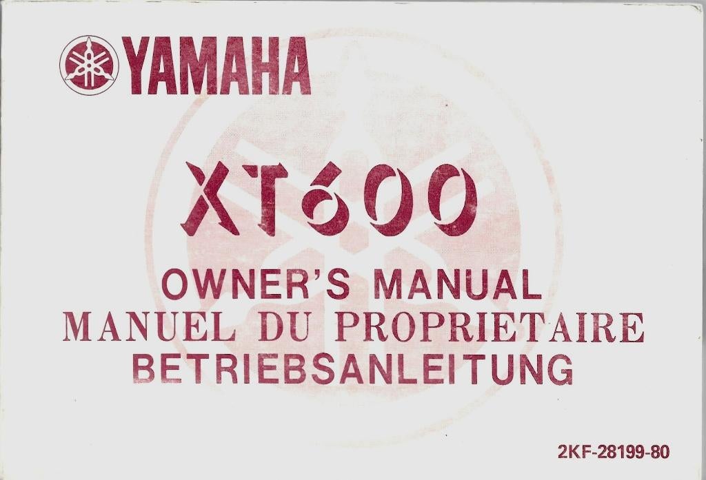 Yamaha XT600 manual handleiding (2894z) motor, Motoren, Ophalen of Verzenden, Yamaha