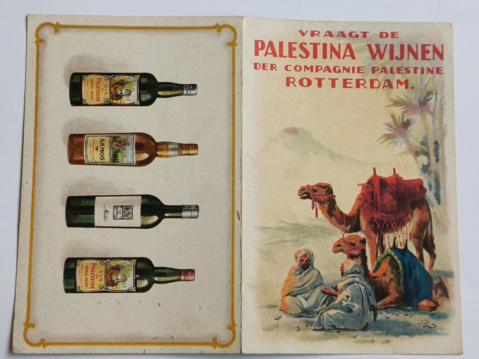 RECLAMEKAART PALESTINA WIJNEN, ROTTERDAM., Verzamelen, Ophalen of Verzenden, Nieuw, Overige typen