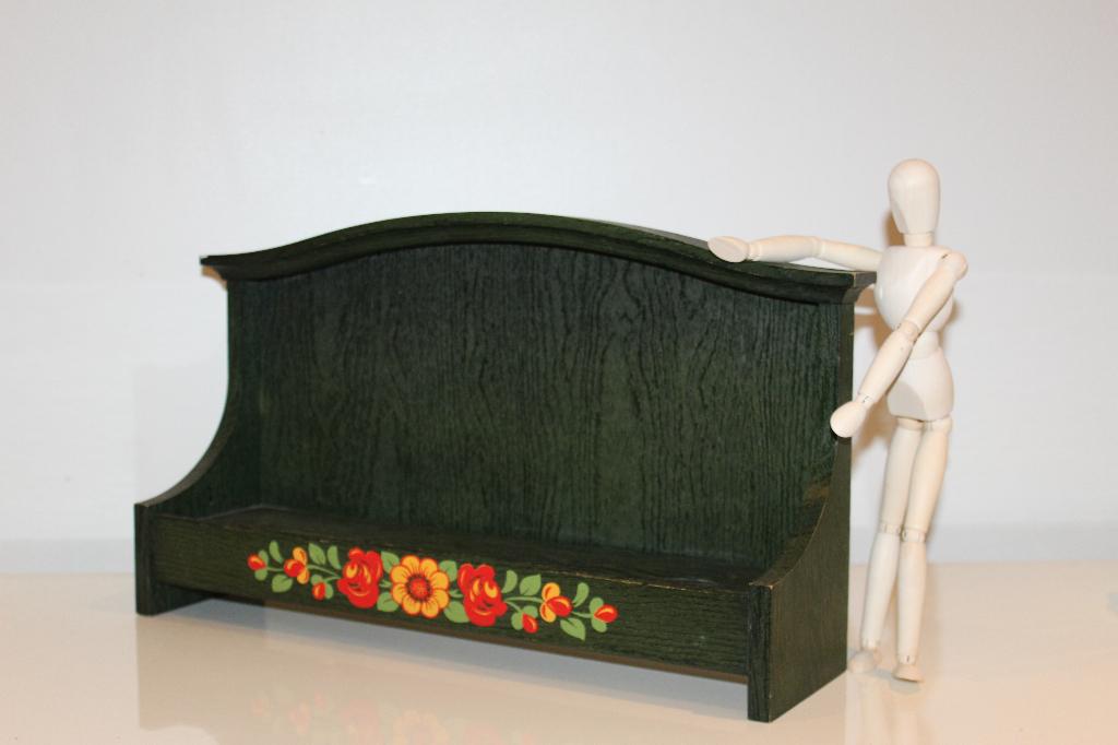 Kruidenrek van hout met bloemen , specerijen rekje, Ophalen of Verzenden, Gebruikt, Hout, Groen