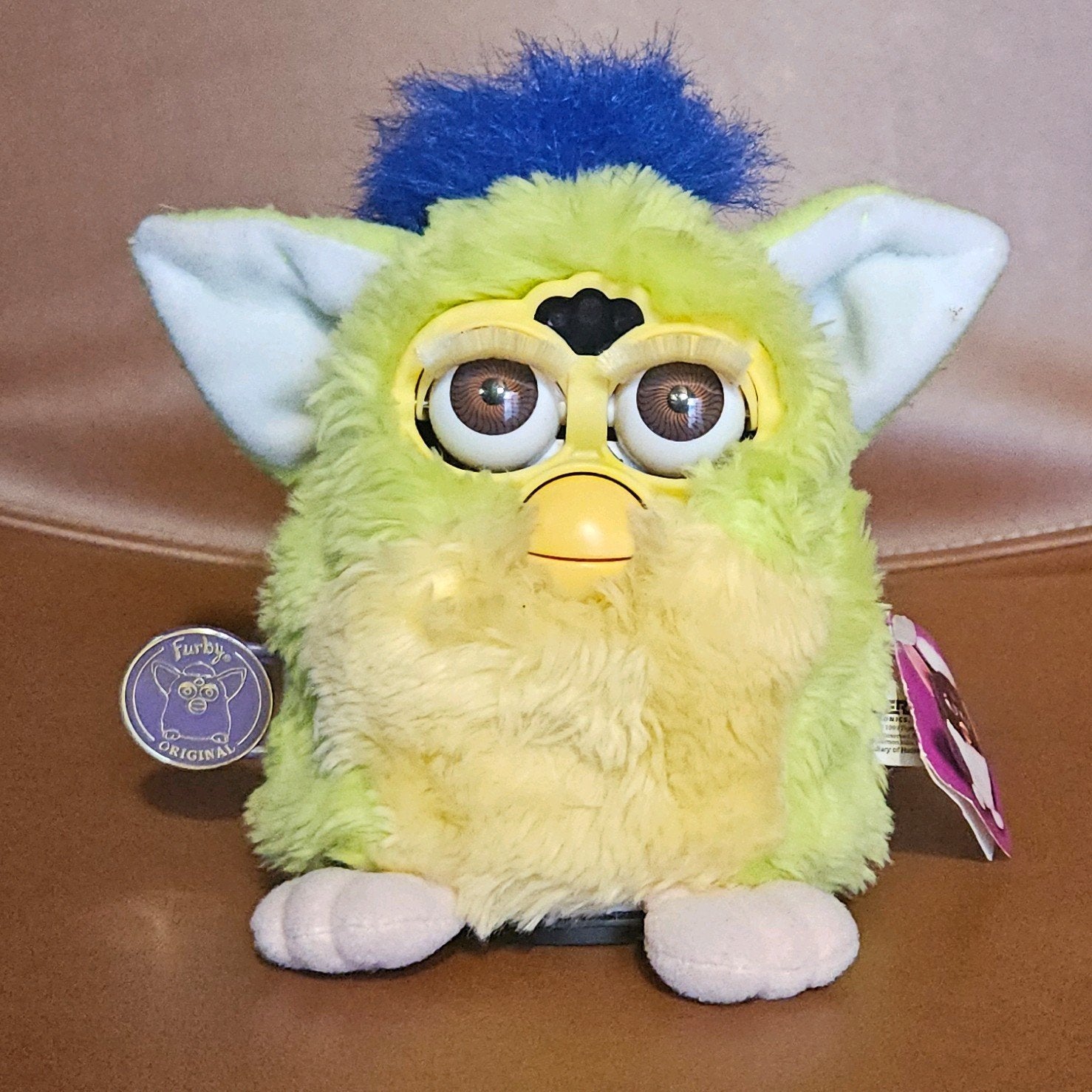 Furby "Kiwi" Original 1998 Geel/Groen met Blauwe Kuif, Ophalen, Gebruikt, Jongen of Meisje