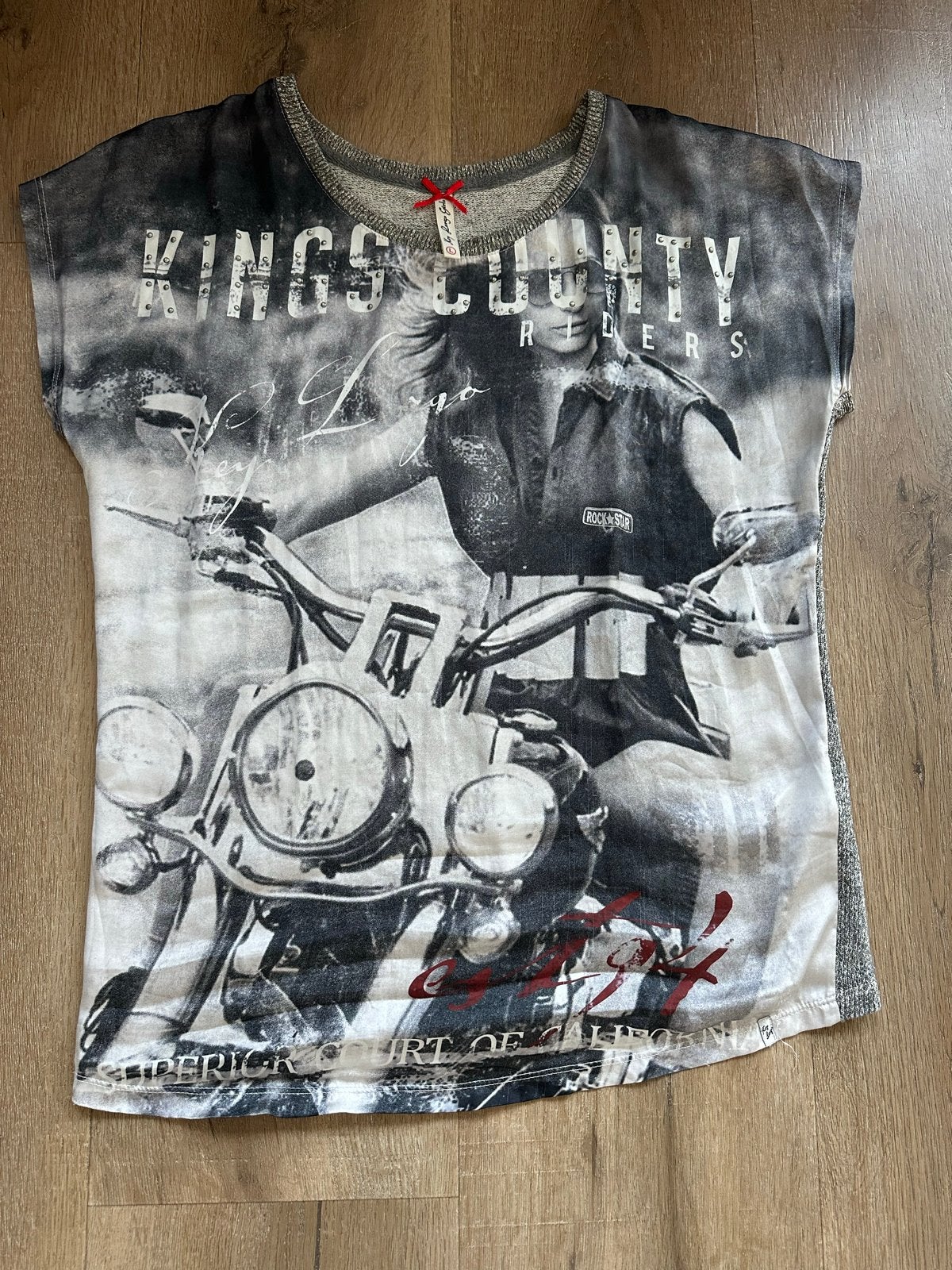 Key Largo T-shirt Maat L met subtiele goud glitter, Ophalen of Verzenden, Maat 42/44 (L), Grijs, Korte mouw