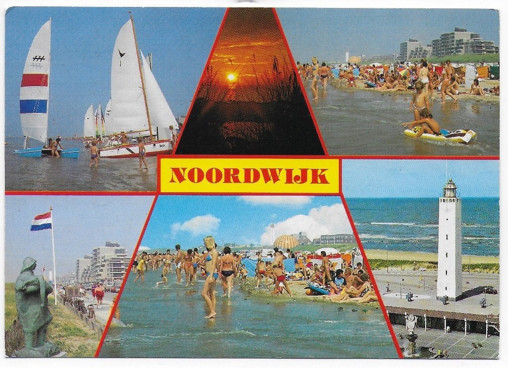 Noordwijk Gelopen Ansichtkaart ( B5987 ), Ophalen of Verzenden, 1980 tot heden, Gelopen, Zuid-Holland