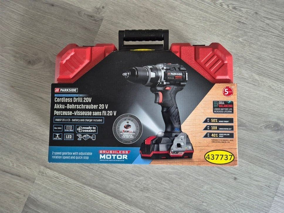 Parkside Accu-Boorschroevendraaier 20V - Nieuw in Koffer, Doe-het-zelf en Verbouw, Gereedschap | Boormachines, Ophalen of Verzenden