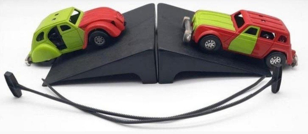 Gyro Jets Stunt Cars Mecanno Renault 4L & Citroen 2CV 1976, Ophalen of Verzenden, Gebruikt