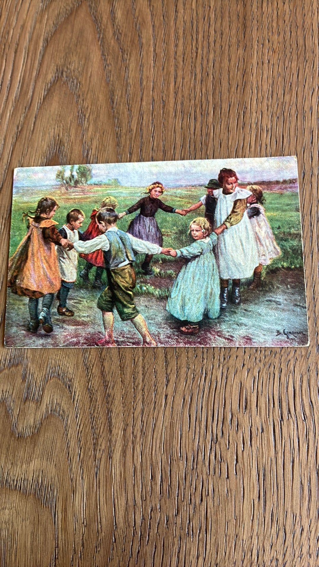 Dansen in een kring. Dansende kinderen., Ophalen of Verzenden, Voor 1920, Kinderen