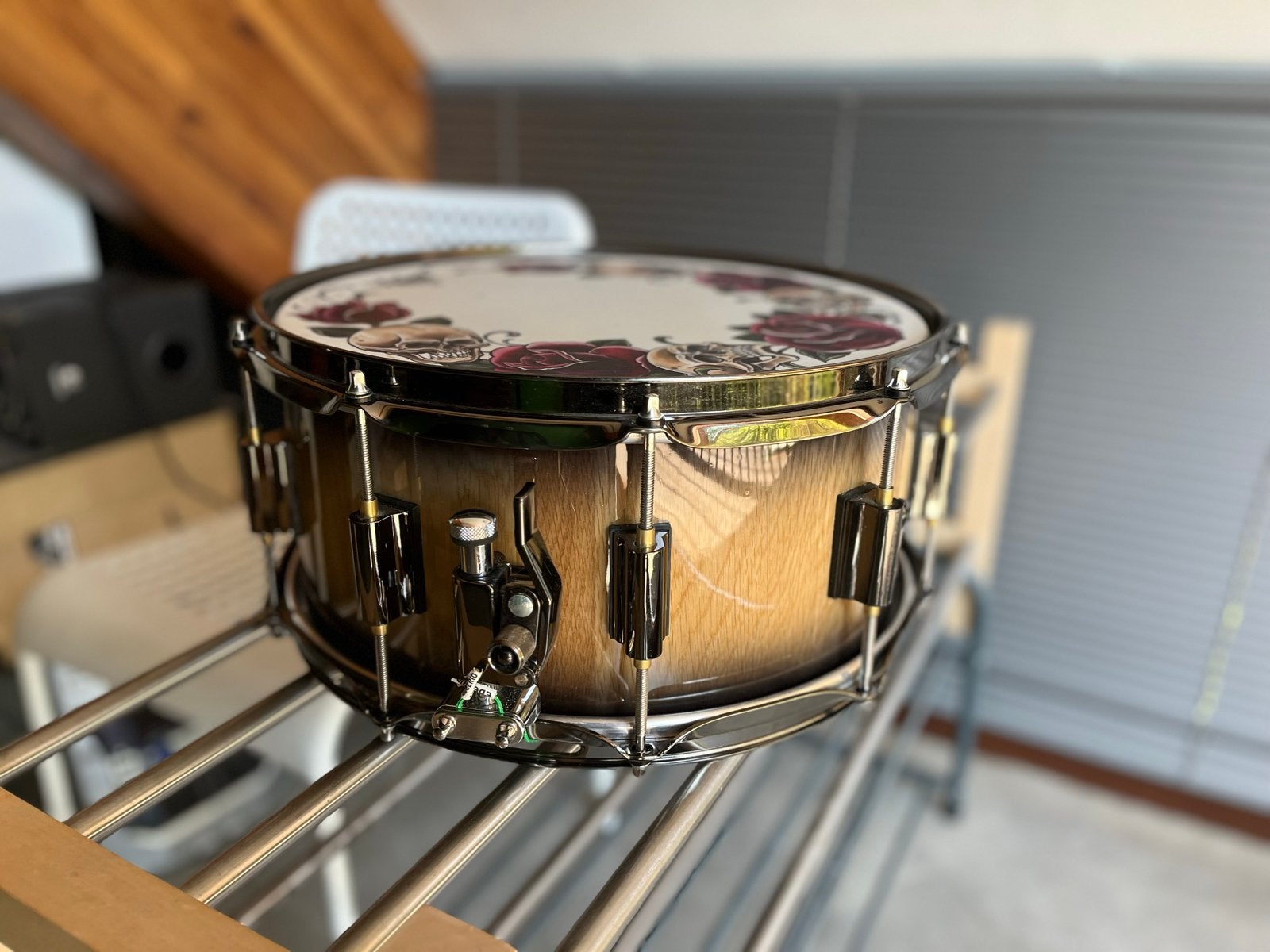 Drumcraft Snare 14x6.5 Serie 8 Eiken Ketel Remo Tattoo Skynd, Ophalen, Zo goed als nieuw, Overige merken