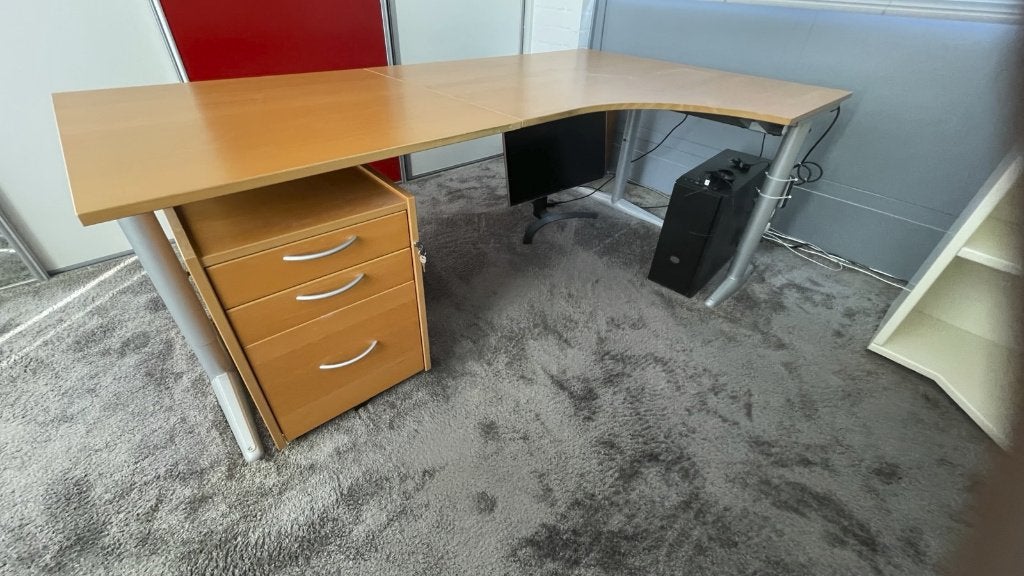 Ikea Galant hoekbureau met ladeblok, Huis en Inrichting, Ophalen, Gebruikt, 120 cm, Hout