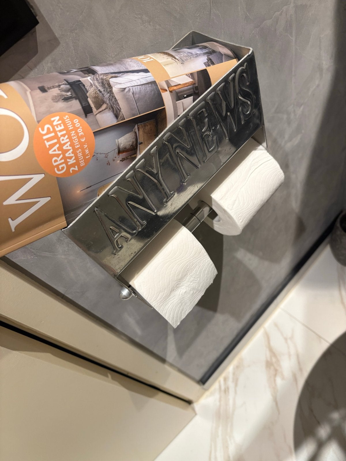 Riviera Maison WC rol houder met tijdschriftenrek, Toilet-accessoire, Gebruikt, Overige merken, Ophalen of Verzenden