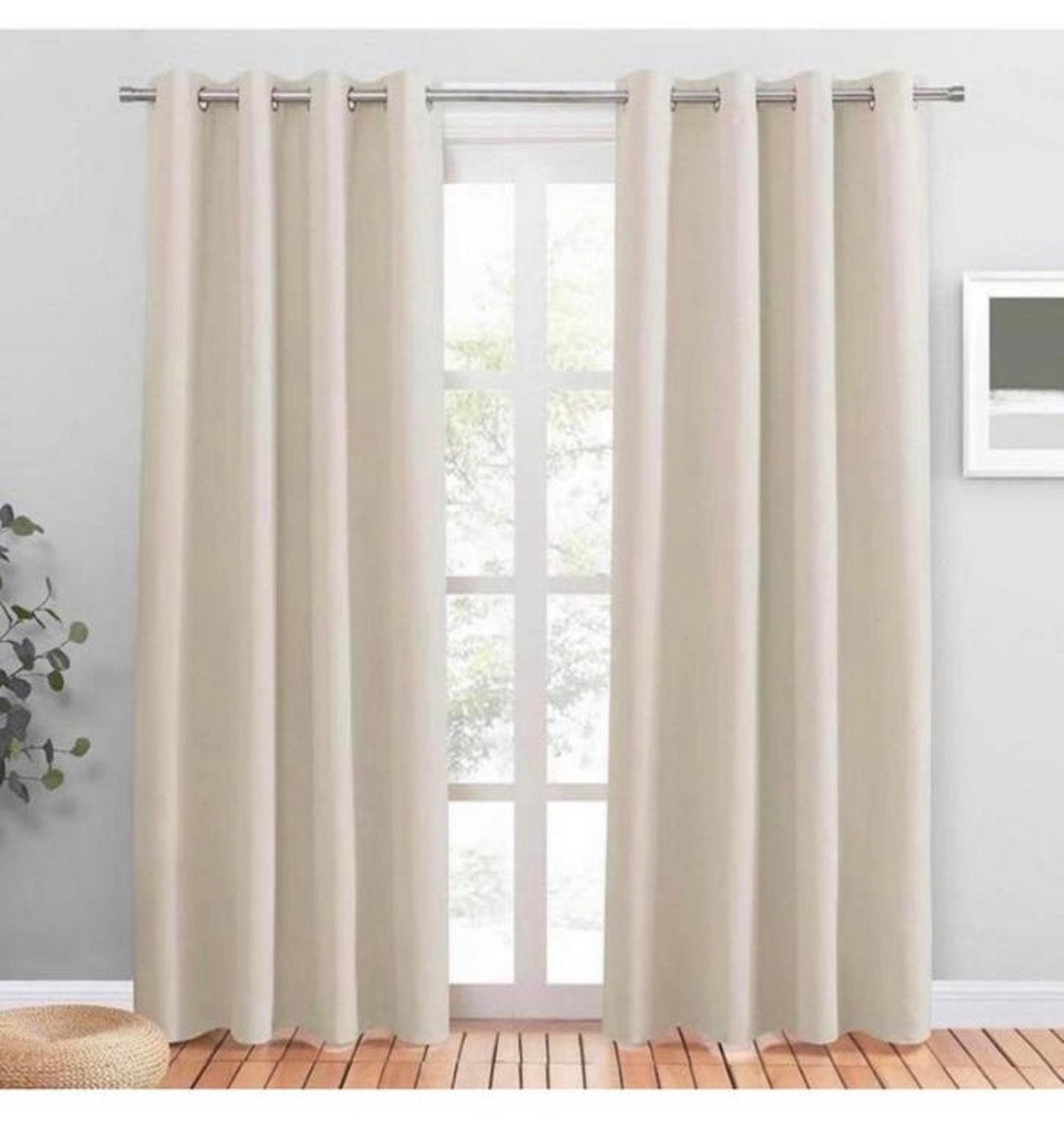 Licht-beige Isolerende thermische gordijnen 140 x 220 set, Huis en Inrichting, Stoffering | Gordijnen en Lamellen, Bruin, 100 tot 150 cm