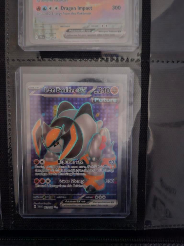 Pokemon Iron Boulder ex 192/162 Temporal Forces, Ophalen of Verzenden, Zo goed als nieuw, Losse kaart, Foil