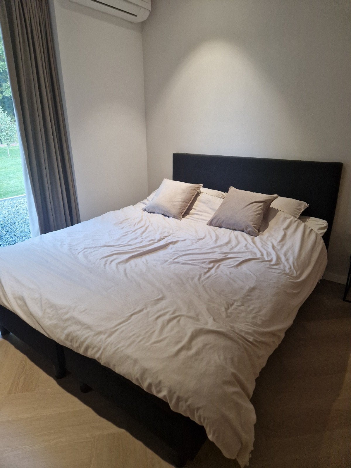 Nette tweepersoons boxspring  zwart 160x200, Ophalen, Gebruikt, Zwart, Tweepersoons