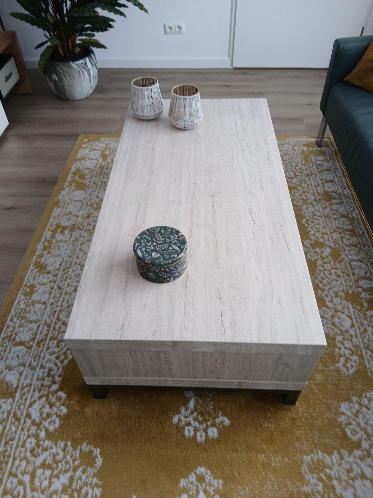 Salontafel van Den Bommel Splash Lamulex 0,67m x 1,35m, Ophalen, Gebruikt, 100 tot 150 cm, 50 tot 100 cm