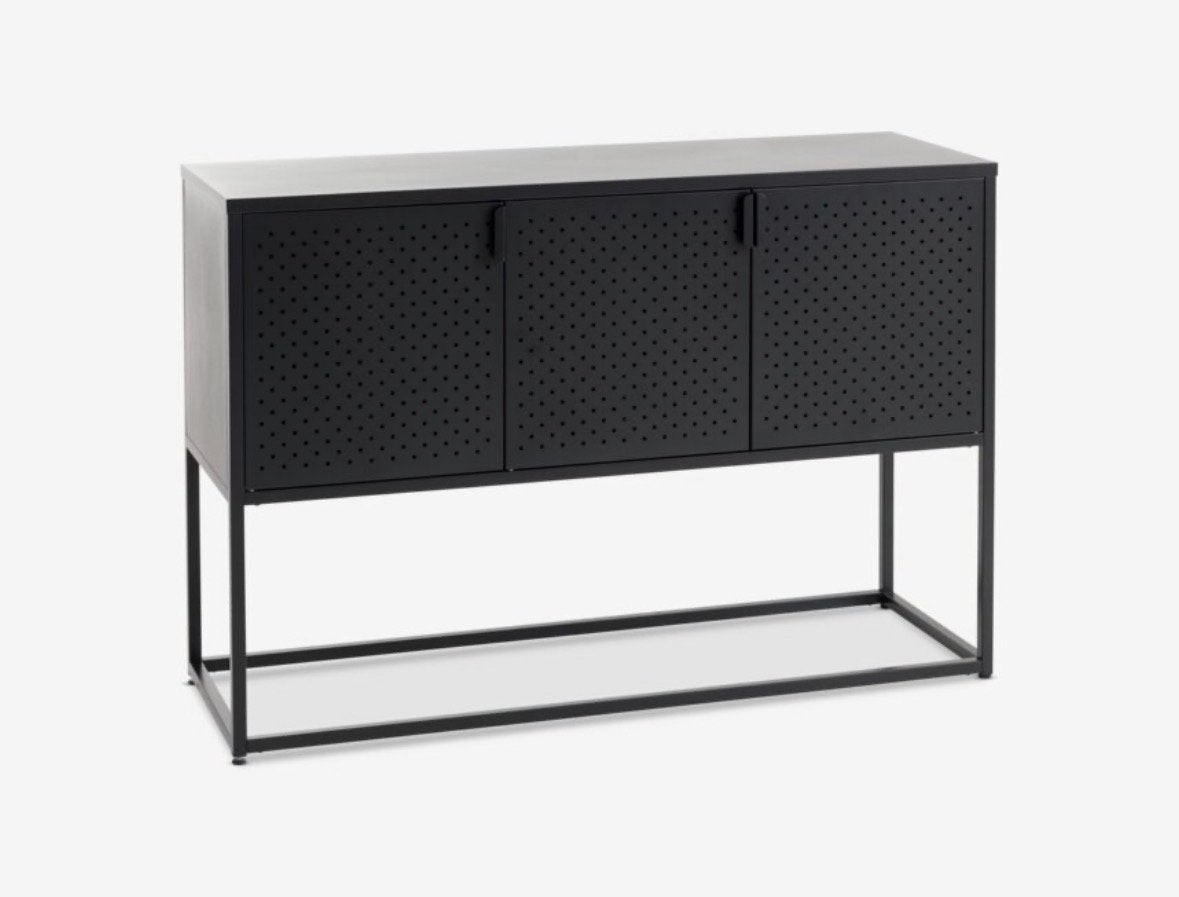 Zwart Dressoir met 3 Deuren - 120x80x40 cm, Ophalen, Gebruikt, 100 tot 150 cm, 25 tot 50 cm