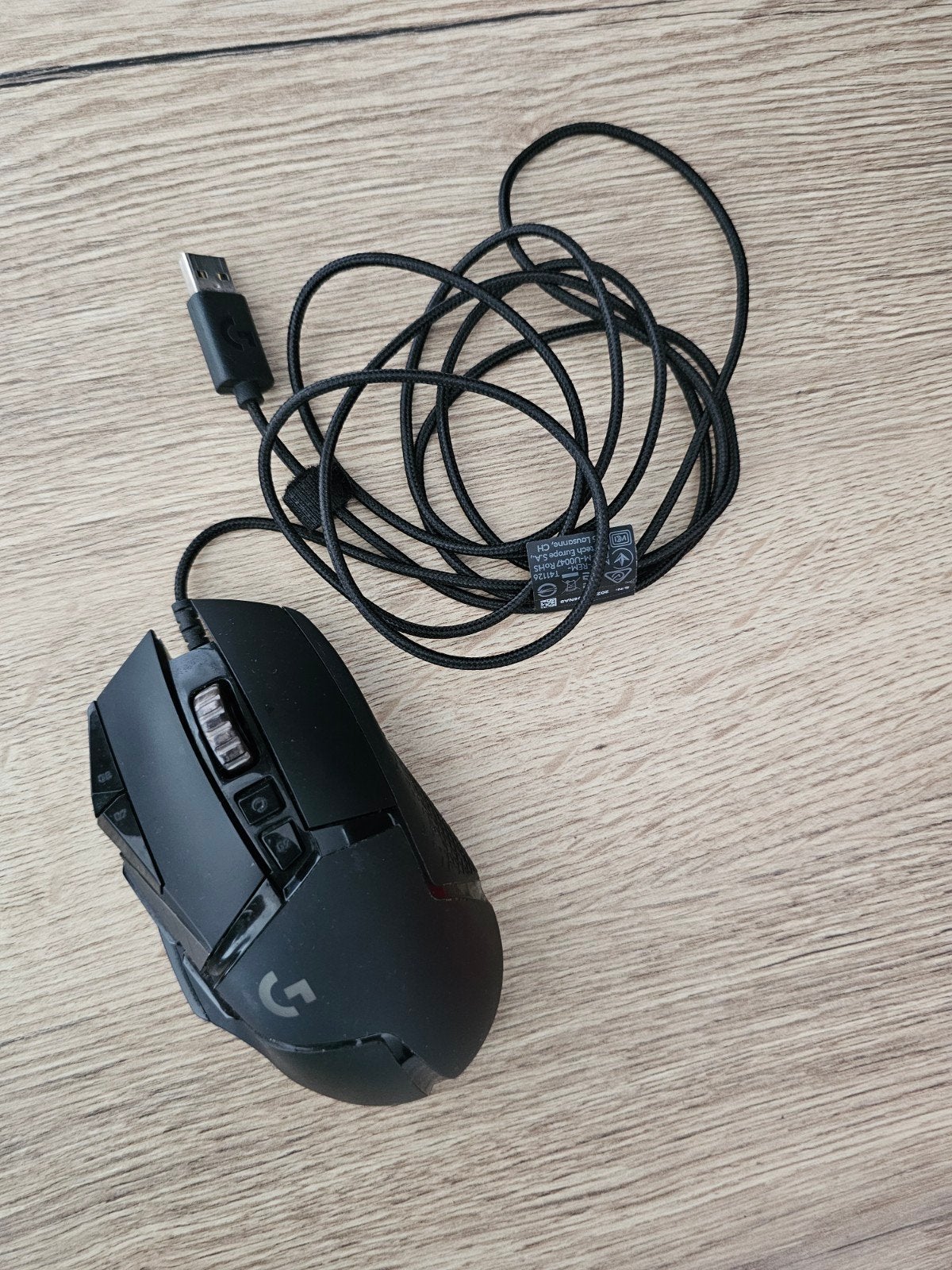 Logitech G502 HERO Bedrade Gaming Muis, Rechtshandig, Muis, Gebruikt, Ophalen of Verzenden