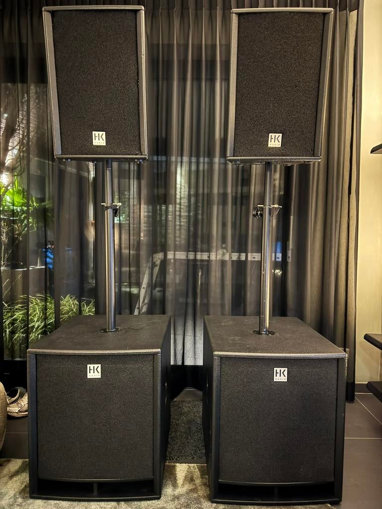HK audio Premium Pro PA set met verstekers en crossover, Audio, Tv en Foto, Luidsprekers, Overige typen, Zo goed als nieuw, 120 watt of meer