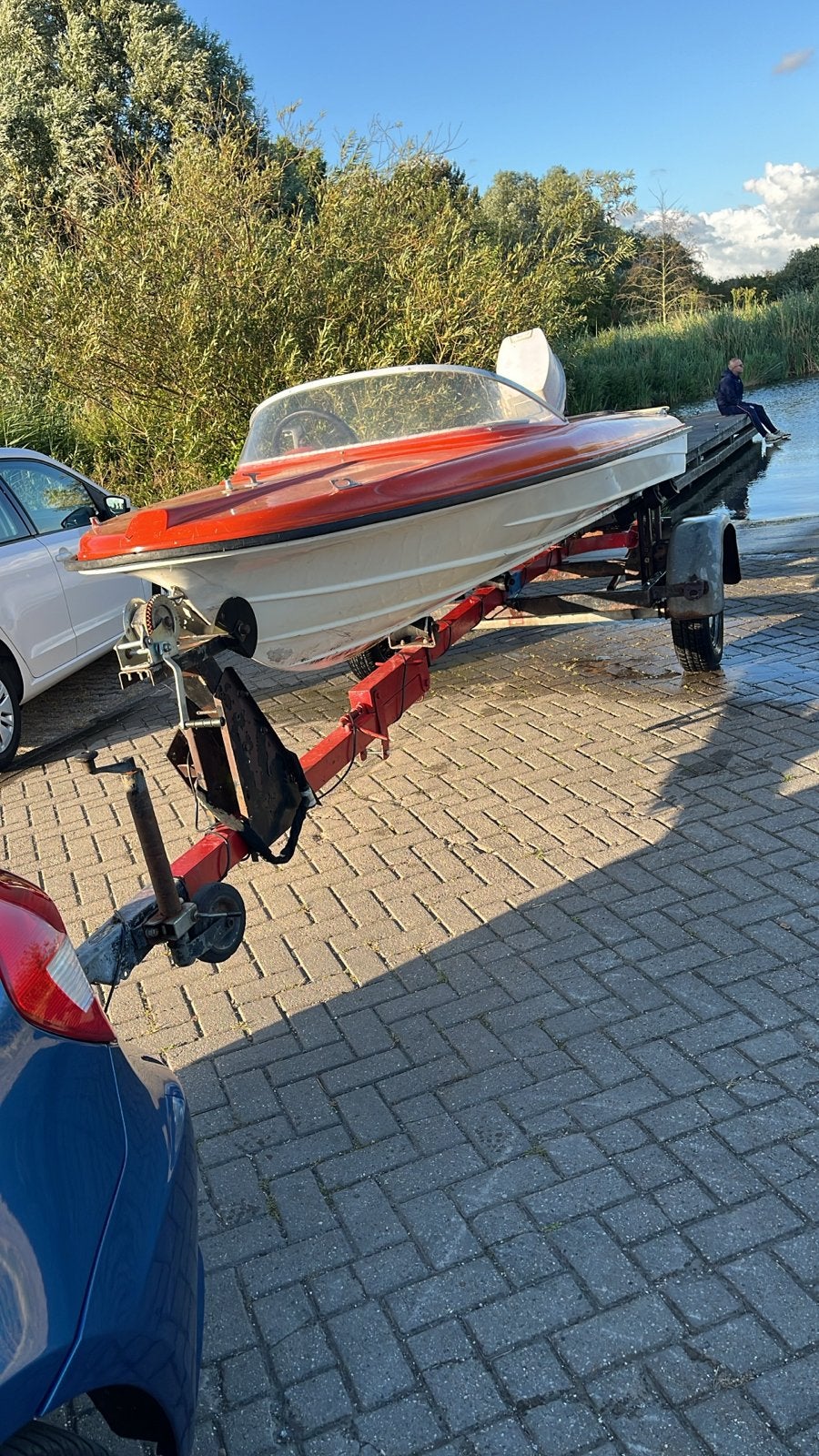 Snelle speedboot met Johnson buitenboordmotor, Ophalen, Gebruikt